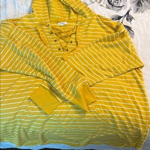 Maurice’s Yellow Striped Women's Hoodie 3x